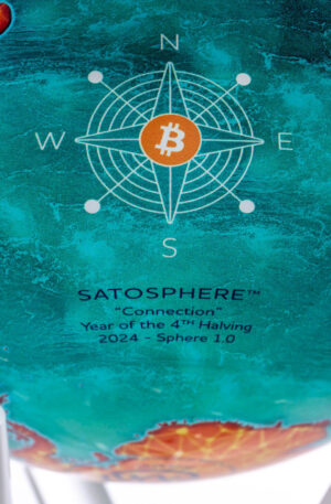 Welcome to the Satosphere—a world where Bitcoin’s ethos is captured in a single, mesmerizing globe. The Satosphere Mova Globe, named “Connection,” is not just a piece of decor; it’s a symbol of the boundless possibilities and transformative power of Bitcoin.