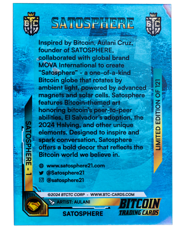 Limited Edition Satosphere Bitcoin Trading Card - Image 2